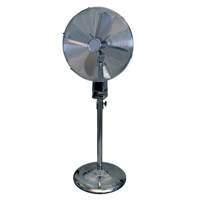 Chrome Colour Metal 16 Standing Fan 3 Speed and Oscillation Retro Style for Home Office 